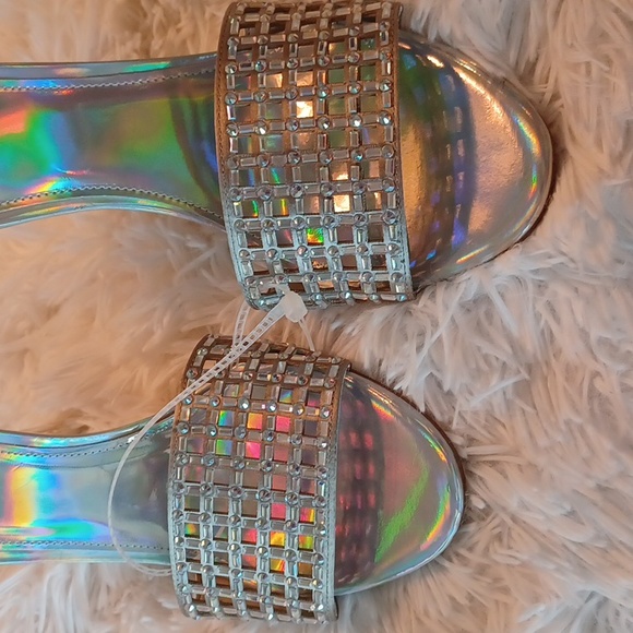 GUESS Mably Rhinestone Stiletto Dress Sandals Mules Sexy High Heels NEW SZ 10M - Picture 10 of 16
